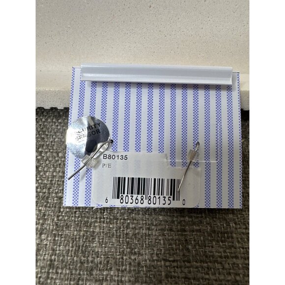 Tommy Hilfiger Silver Tone & White Drop Pierced Earrings Womens Fashion - Picture 3 of 3